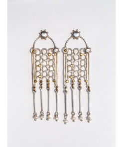 Sterling Silver Pearl Earrings with Melted Beads handmade in Egypt & available at Jozee boutique
