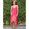 Fuchsia Backless Viscose Midi Dress made in Egypt & available in Jozee boutique