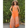 Orange Flowy Jumpsuit/Dress handmade in Egypt & available at Jozee boutique