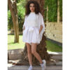 White Adjustable Viscose Shorts handmade in Egypt & available in Jozee boutique