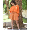 Shades of Orange Adjustable Viscose Shorts handmade in Egypt & available in Jozee boutique