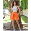 Orange Adjustable Viscose Shorts handmade in Egypt & available in Jozee boutique
