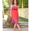 Multicolored Viscose Midi Sleeveless Dress Handmade in Egypt & available in Jozee boutique