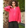 Fuchsia Handwoven Viscose Top Handmade in Egypt & available in Jozee boutique