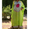 Lime Green & Pink Tie Dyed Kaftan handmade in Egypt & available in Jozee boutique
