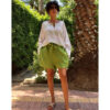Apple Green Adjustable Viscose Shorts handmade in Egypt & available in Jozee boutique