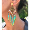Multicolored Beaded Earrings handmade in Egypt & available in Jozee Boutique