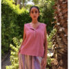 Dark Rose Linen Top handmade in Egypt & available in Jozee boutique