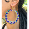 Multicolored Beaded Copper Earrings handmade in Egypt & available in Jozee Boutique