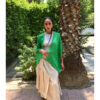 Apple Green Handwoven Viscose Light Cardigan Handmade in Egypt & available in Jozee boutique