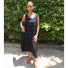 Black & Blue Viscose Midi Sleeveless Dress Handmade in Egypt & available in Jozee boutique