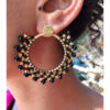 Black & Gold Beaded Copper Earrings handmade in Egypt & available in Jozee Boutique