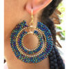 Multicolored Beaded Copper Earrings handmade in Egypt & available in Jozee Boutique