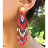 Red, Black & White Beaded Earrings handmade in Egypt & available in Jozee Boutique
