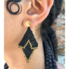 Black & Gold Beaded Earrings handmade in Egypt & available in Jozee Boutique