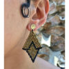 Black & Gold Beaded Earrings handmade in Egypt & available in Jozee Boutique