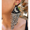 Black & White Beaded Earrings handmade in Egypt & available in Jozee Boutique