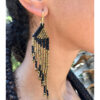 Black & Gold Beaded Earrings handmade in Egypt & available in Jozee Boutique