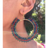 Multicolored Beaded Copper Earrings handmade in Egypt & available in Jozee Boutique