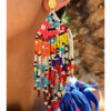 Multicolored Beaded Earrings handmade in Egypt & available in Jozee Boutique