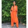 Orange Adjustable Viscose Jumpsuit handmade in Egypt & available in Jozee boutique