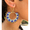 Multicolored Beaded Copper Earrings handmade in Egypt & available in Jozee Boutique