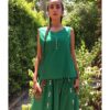 Green Linen Top handmade in Egypt & available in Jozee boutique