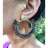 Multicolored Beaded Copper Earrings handmade in Egypt & available in Jozee Boutique