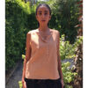 Dark Beige Linen Top handmade in Egypt & available in Jozee boutique