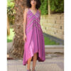 Light Purple Backless Viscose Midi Dress made in Egypt & available in Jozee boutique