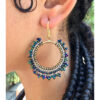 Multicolored Beaded Copper Earrings handmade in Egypt & available in Jozee Boutique