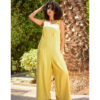 Yellow Linen Jumpsuit handmade in Egypt & available at Jozee Boutique.