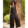 Black Linen Jumpsuit handmade in Egypt & available at Jozee Boutique.