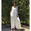 White Flowy Jumpsuit/Dress handmade in Egypt & available at Jozee Boutique.