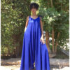 Electric Blue Flowy Jumpsuit/Dress handmade in Egypt & available at Jozee Boutique.