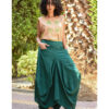 Emerald Green Linen Sherwal Skirt handmade in Egypt & available at Jozee Boutique.