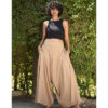 Dark Beige Flowy Pants handmade in Egypt & available in Jozee boutique