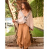 Beige Thin Wool Bolero with Silk & Cotton Loom Woven Patches handmade in Egypt & available at Jozee Boutique.