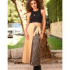 Gold & Black Silk and Cotton Loom Woven Long Wrap Skirt handmade in Egypt & available at Jozee Boutique.