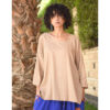 Dark Beige Linen Top – Long Sleeves handmade in Egypt & available in Jozee boutique