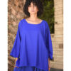 Electric Blue Linen Top – Long Sleeves handmade in Egypt & available in Jozee boutique