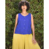 Electric Blue Linen Top handmade in Egypt & available in Jozee boutique