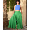 Green Flowy Pants handmade in Egypt & available in Jozee boutique