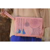 Saumon Embroidered Clutch handmade in Egypt & available at Jozee Boutique.