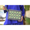 Grey Embroidered Clutch handmade in Egypt & available at Jozee Boutique.