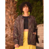 Brown Handwoven Jacket handmade in Egypt & available at Jozee Boutique.