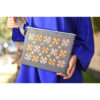 Grey Embroidered Clutch handmade in Egypt & available at Jozee Boutique.