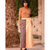 Multicolored & Gold Silk and Cotton Loom Woven Long Wrap Skirt handmade in Egypt & available at Jozee Boutique.