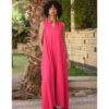 Fuchsia Linen Japanese Dress made in Egypt & available in Jozee boutique