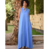 Denim blue Linen Japanese Dress made in Egypt & available in Jozee boutique